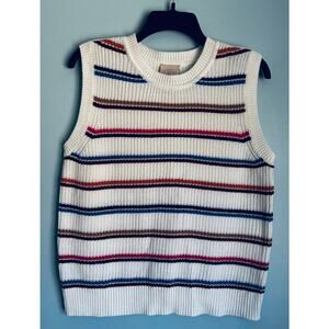 St. John's Bay Knit Sweater Vest Striped Women's Medium